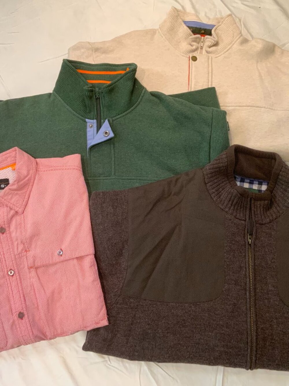 Orvis Men's XL Bundle 4 Pieces Quarter Zip Sweaters Shirt Jacket Outdoor Fishing
